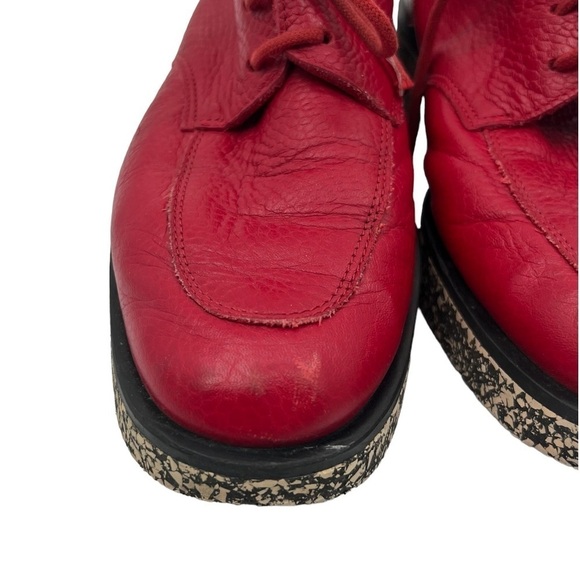 Arche Red Leather Lace Up Loafers Size 5 Men's - Picture 10 of 11